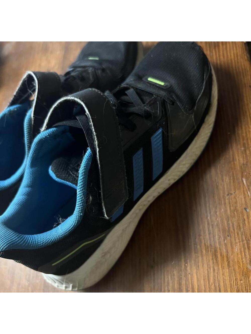 Adidas Kid's Black and Blue Trainer
